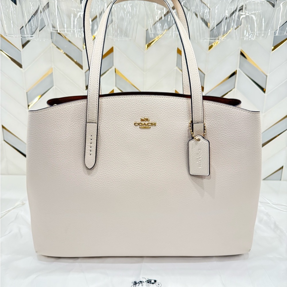 COACH Charlie Carryall 40 Ivory Leather Tote Bag